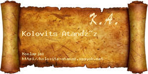 Kolovits Atanáz névjegykártya