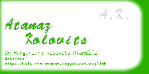 atanaz kolovits business card
